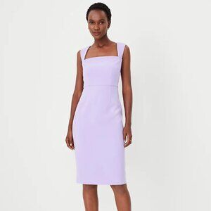 NWT Ann Taylor Square Neck Cap Sleeve Sheath Dress